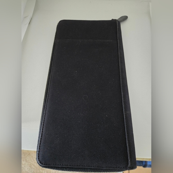 Coach Travel Passport Wallet Black Long Zipper Pockets Card Holders Slim - Picture 2 of 13